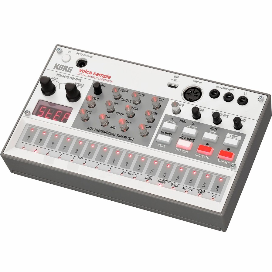 Electronic Drums * | Discount Korg Korg Volca Sample 2 Digital Sample Sequencer White