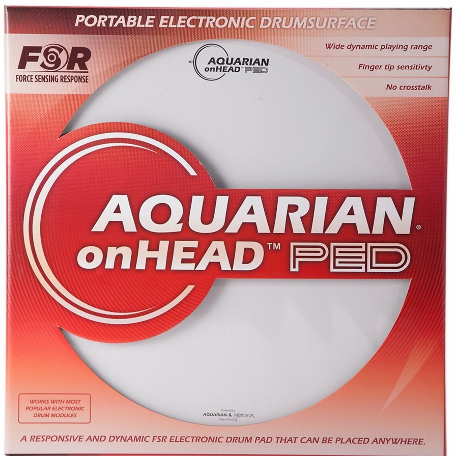 Electronic Drums * | Best Reviews Of Aquarian Aquarian Onhead Portable Electronic Drumsurface 16 In.