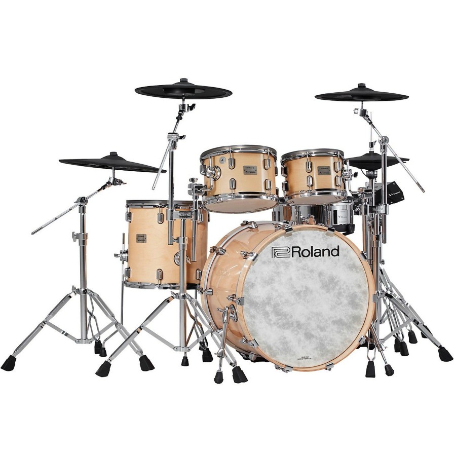 Electronic Drums * | Deals Roland Roland Vad706 V-Drums Acoustic Design Drum Kit Gloss Natural Finish