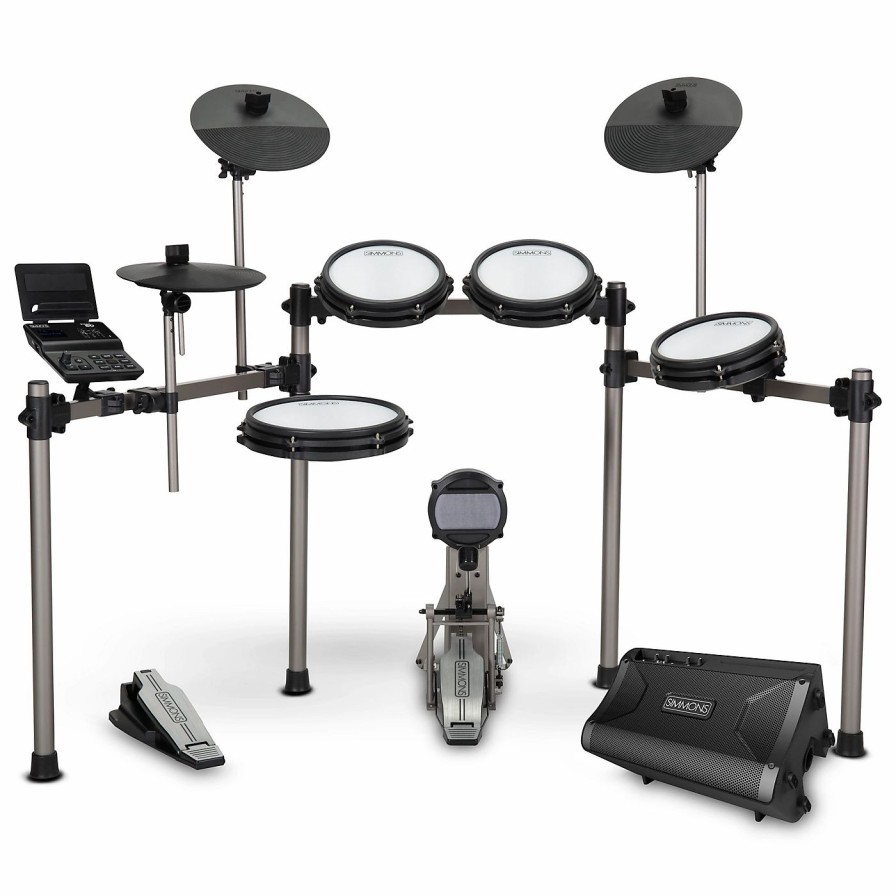 Electronic Drums * | Flash Sale Simmons Simmons Titan 50 Electronic Drum Kit With Mesh Pads, Bluetooth And Da2108 Drum Amp