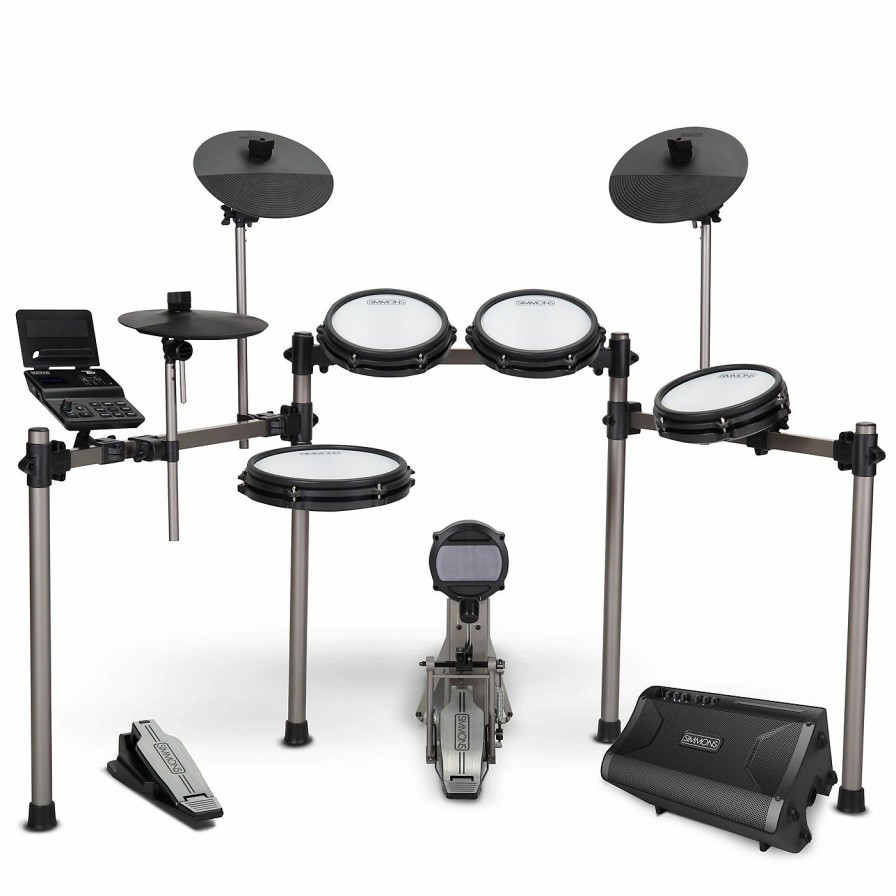 Electronic Drums * | Top 10 Simmons Simmons Titan 50 Electronic Drum Kit With Mesh Pads, Bluetooth And Da2110 Drum Amp